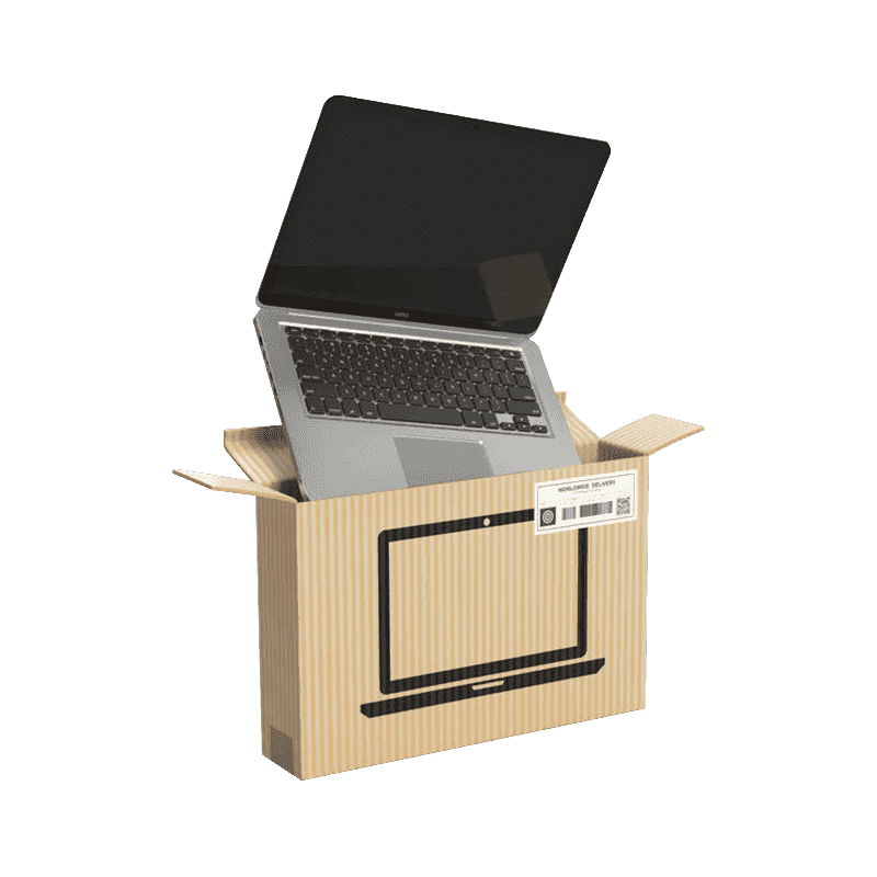 ノートパソコンの段ボール梱包箱
