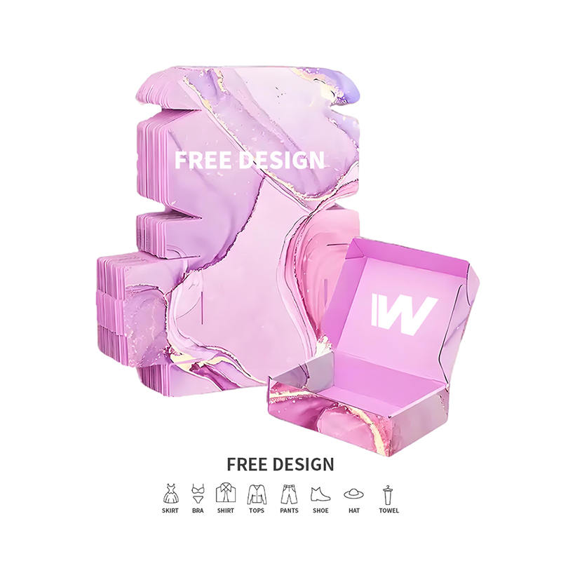 紫色の大理石の段ボール衣類包装箱