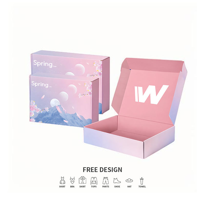 パステルグラデーション段ボール衣類包装箱