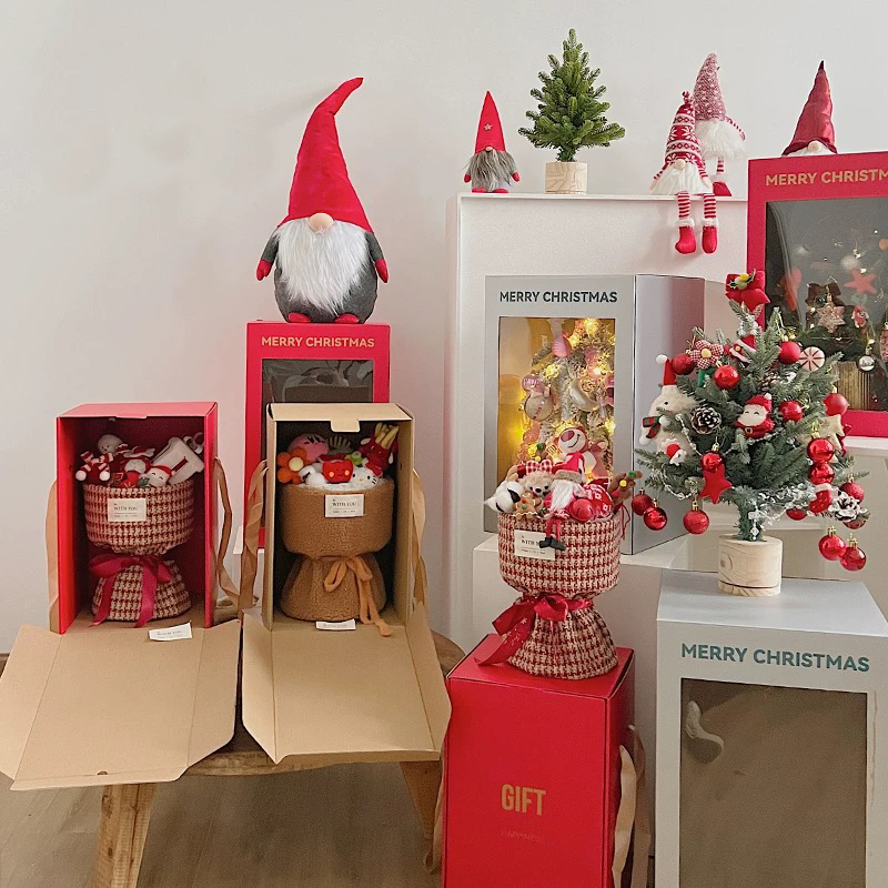 お祝いをテーマにした透明な花のギフトボックス